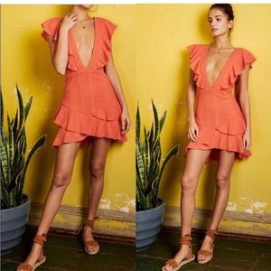 Revolve Saylor Rebeca Mini Dress Coral small